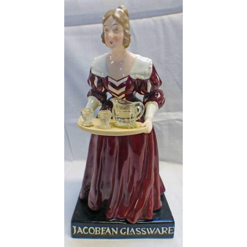 3025 - CZECHOSLOVAKIAN POTTERY FIGURE: JACOBEAN GLASSWARE NO. 14217 - 31CM TALL