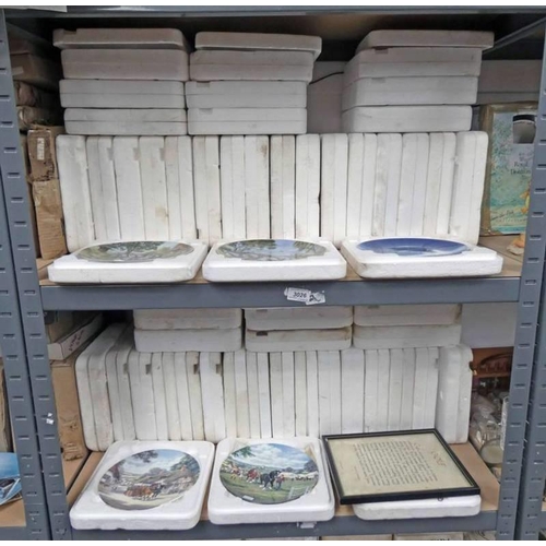 3026 - VARIOUS COLLECTORS PORCELAIN PLATES STILL IN ORIGINAL BOXES OVER 2 SHELVES