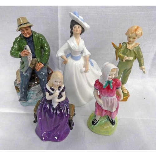 3041 - 4 ROYAL DOULTON FIGURES A GOOD CATCH HN2258,  MARGARET HN2397,JILL HN2061, AFFECTION HN2236 & A ROYA... 