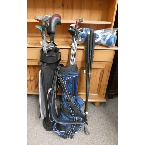 45J - SELECTION OF VARIOUS KING COBRA GOLD CLUBS, PING GOLF BAG WITH CONTENTS OF VARIOUS GOLD CLUBS AND ON... 