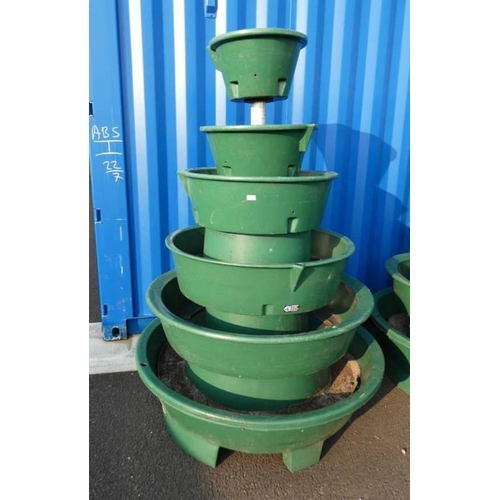 45N - AMBEROL 5 TIER PLASTIC CIRCULAR GARDEN PLANTER.  HEIGHT 200 CM