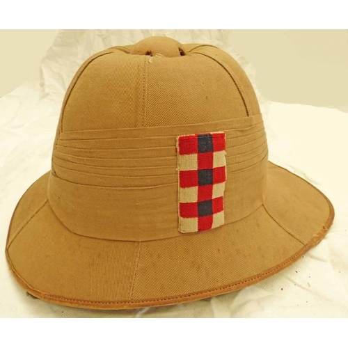 1013 - ARTHUR RAMSAY 14TH EARL OF DALHOUSIE, SCOTS GUARDS PITH HELMET WITH CHEQUERED PATCH, THOMAS TOWNEND ... 