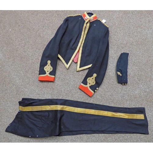 1017 - EARL OF DALHOUSIE ROYAL ARTILLERY MESS DRESS UNIFORM WITH GOLD BULLION SHOULDER TITLES WITH MILITIA ... 