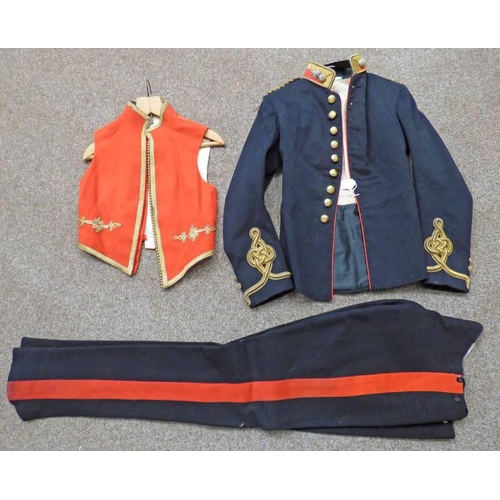 1018 - EARL OF DALHOUSIE ROYAL ARTILLERY DRESS MESS UNIFORM COMPRISING OF A BLUE JACKET WITH  BULLION SHOUL... 