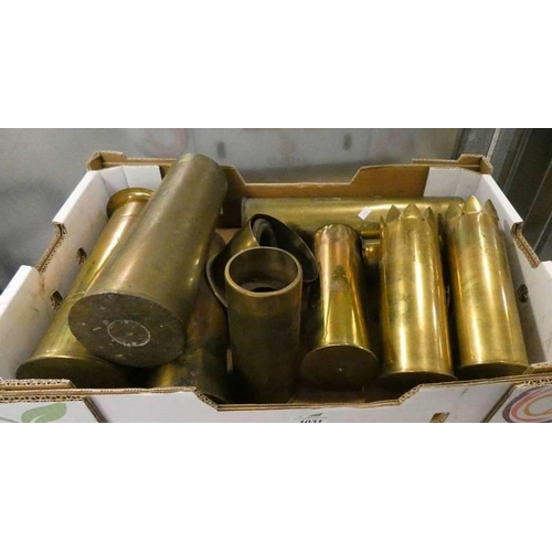 1064 - LARGE SELECTION OF VARIOUS ARTILLERY SHELLS SOME DATED 1918