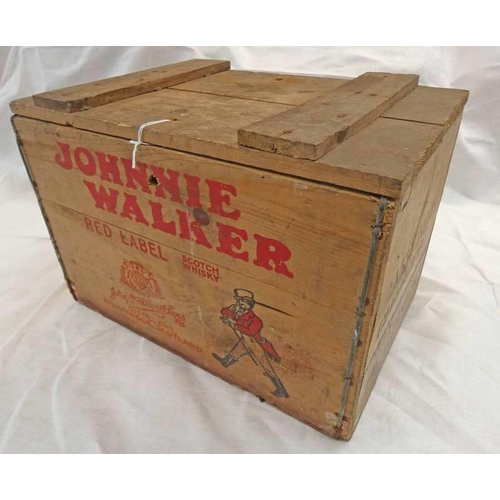 1091 - JOHNNIE WALKER RED LABEL SCOTCH WHISKY WOODEN CRATE