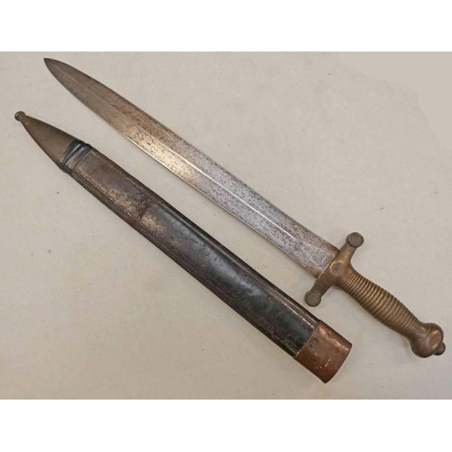 1108 - FRENCH MODEL 1831 FOOT ARTILLERY SWORD WITH MATCHING SERIAL NUMBERS (1215), 48.4CM LONG DOUBLE EDGE ... 