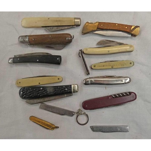 1114 - SELECTION OF POCKET KNIVES TO INCLUDE MAKERS SUCH AS SAYNOR, HOWARTH, RICHARDS, ETC