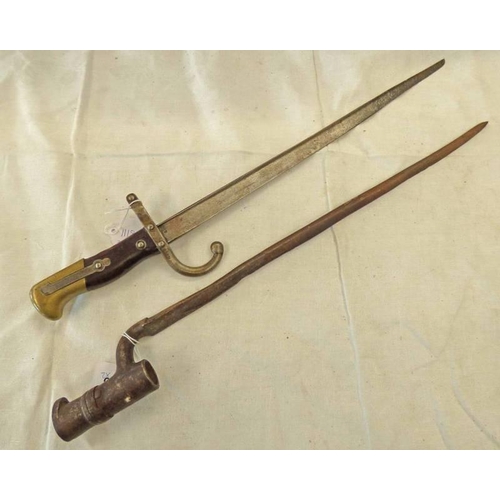 1118 - FRENCH M1874 GRAS BAYONET AND A SOCKET BAYONET -2-