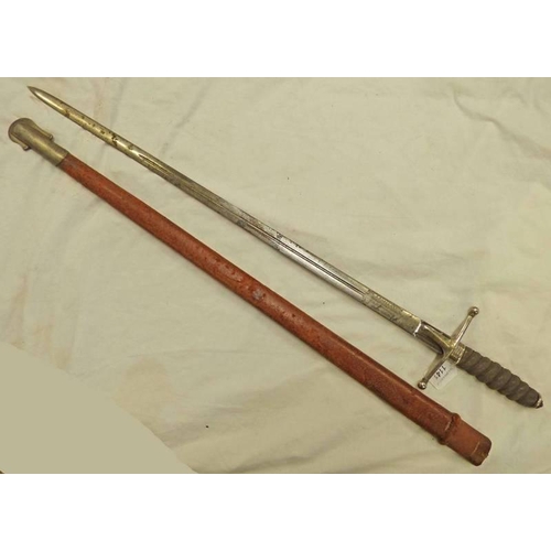 1141 - SCOTTISH INFANTRY OFFICERS SWORD WITH 82 CM LONG ETCHED BLADE, BLADE ETCHED ''W.K. OTTEWILL (1938) 1... 