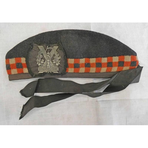 1163 - GLENGARRY CAP WITH TYNESIDE SCOTTISH CAP BADGE