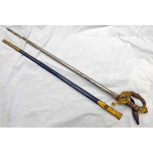 1165 - HONOURABLE ARTILLERY COMPANY OFFICERS SWORD WITH 83 CM LONG BLADE (AF) WITH ITS CHARACTERISTIC HILT ... 