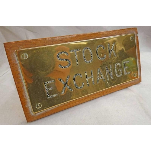 1166 - ABERDEEN STOCK EXCHANGE NAME PLATE, MARKED 'ORIGINAL NAMEPLATE OF CITY OF ABERDEEN STOCK EXCHANGE' T... 