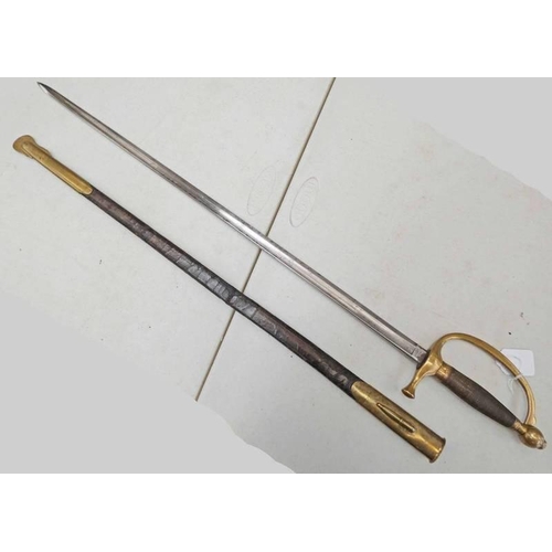 1181A - 1840 US BANDS MANS SWORD WITH 71.3CM LONG BLADE WITH ITS SCABBARD