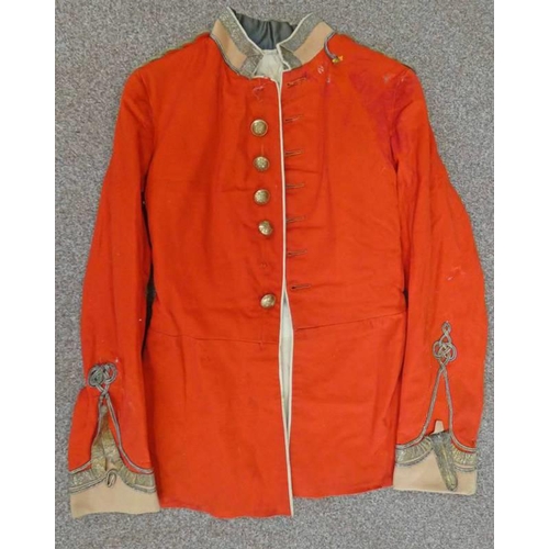 1196 - THE WILTSHIRE REGIMENT RED DRESS UNIFORM TUNIC, BULLION COLLAR & SHOULDERS, WILTSHIRE REGIMENT BUTTO... 