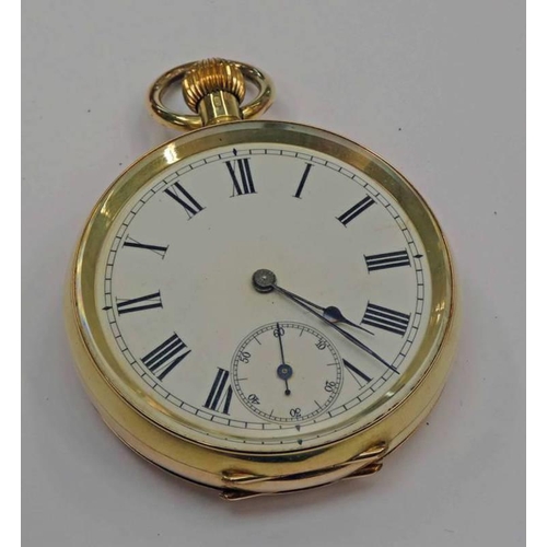 120 - 14K GOLD OPEN FACE POCKET WATCH - 81G