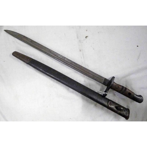 1200 - REMINGTON 1913 PATTERN BAYONET, DECEMBER 1915, WITH 43CM LONG BLADE WITH ITS SCABBARD