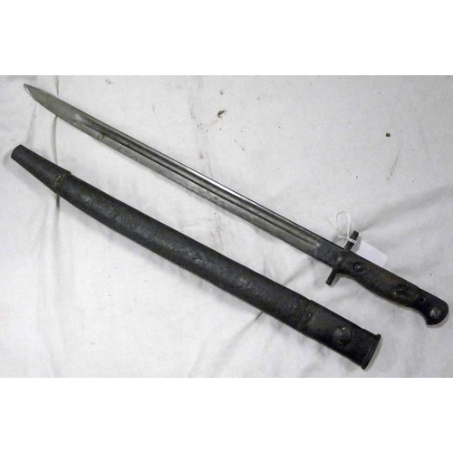 1203 - WILKINSON 1907 PATTERN BAYONET WITH 42.5CM LONG BLADE WITH SCABBARD