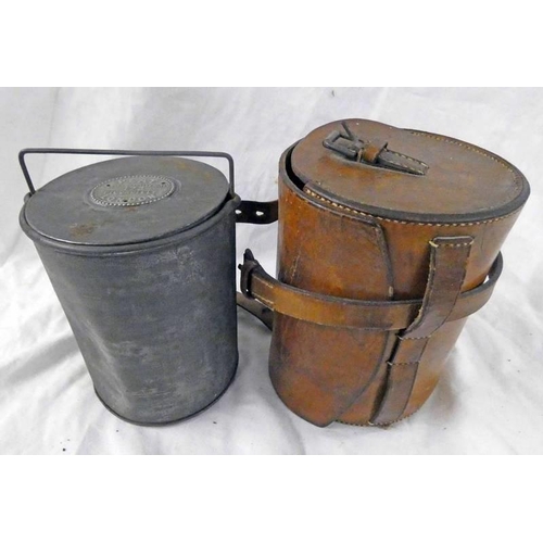 1218 - WORLD WAR ONE ERA PORTABLE CANTEEN BY PEAT SADDLER & HARNESS MAKER 173 PICCADILLY LONDON WITH LEATHE... 