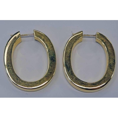 125 - PAIR OF 18CT GOLD HOOP EARRINGS - 12.3G