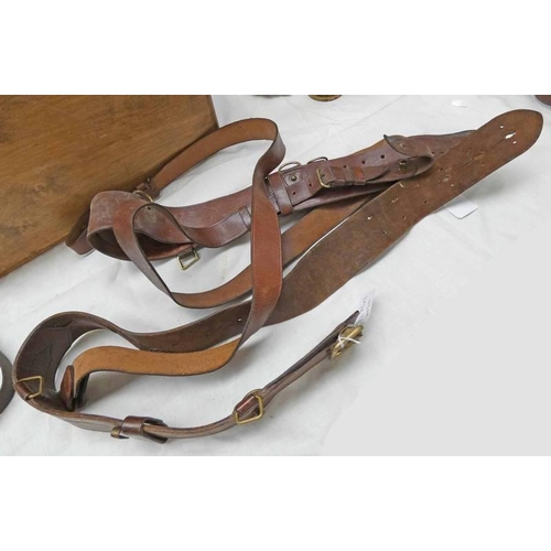 1282 - 2 BRITSH MILITARY SAM BROWNE BELTS -2-