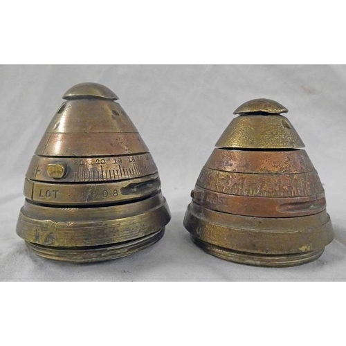 1284 - TWO WORLD WAR ONE BRITISH MILITARY ALCO ARTILLERY FUSES