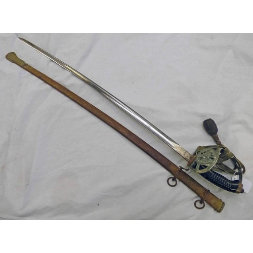 1316 - PRUSSIAN NCO'S SWORD WITH 77CM LONG BLADE, CHARACTERISTIC HILT WITH PRUSSIAN EAGLE, COMPOSITE GRIP, ... 