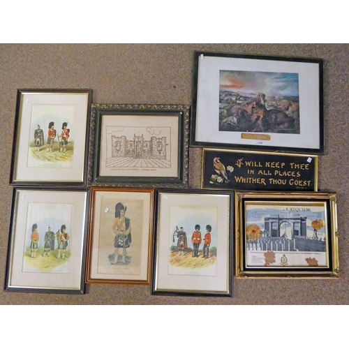 1320 - SELECTION OF VARIOUS PRINTS TO INCLUDE SCOTS GUARD, THE ARGYLL & SUTHERLAND HIGHLANDERS, ETC