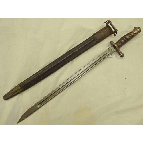 1330 - US MODEL 1917 PATTERN BAYONET BY REMINGTON WITH 43.2 CM LONG BLADE WITH ITS SCABBARD