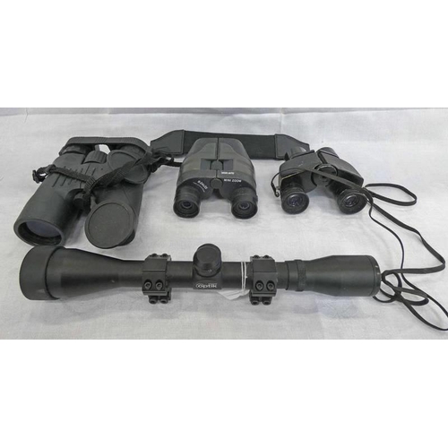 1337 - 3 PAIRS OF BINOCULARS & A RICHTER OPTIK RIFLE SCOPE -4-