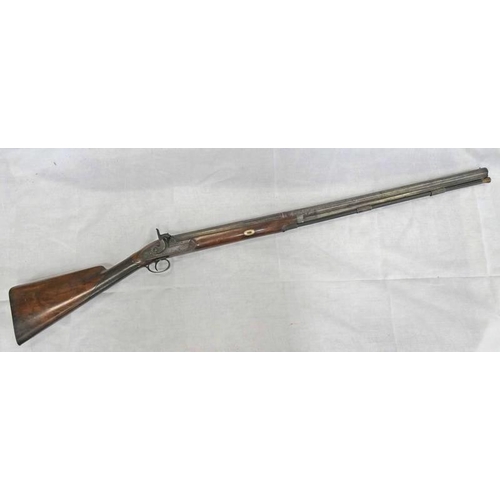 1345 - 11-BORE PERCUSSION SPORTING GUN BY RICHARDS LONDON, 86.5CM LONG TWO STAGE BARREL SIGNED LONDON TO TO... 