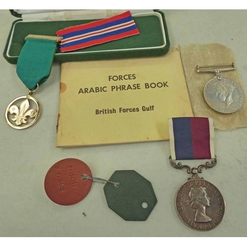 1366A - RAF LONG SERVICE & GOOD CONDUCT MEDAL TO M4236859.SGT.D.R.LOVE.RAF, DOG TAGS TO F4256929 R J LOVE AL... 