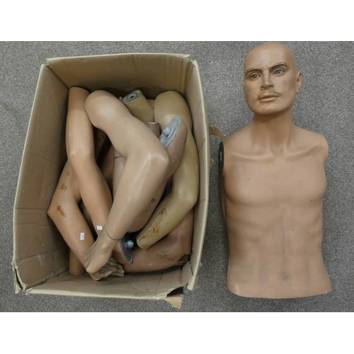 1370 - VARIOUS DISPLAY MANNEQUIN PARTS IN 2 BOXES