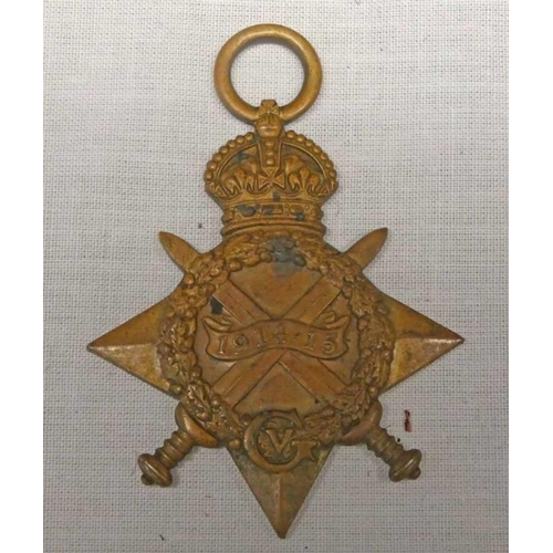 1383 - WORLD WAR ONE 1914-15 STAR TO 250212 PTE. SHANKIE R.SCOTS