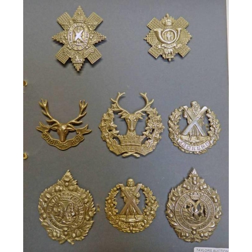 1400 - 8 CAP BADGES TO INCLUDE THE ROYAL HIGHLANDERS BLACK WATCH, CAMERON, ARGYLL AND SUTHERLAND , GORDON H... 