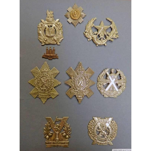 1411 - 9 CAP BADGES TO INCLUDE LONDON SCOTTISH TYNESIDE SCOTTISH, GLASGOW HIGHLANDERS 9TH BATN. H.L.I. THE ... 