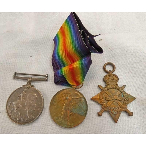 1441 - WORLD WAR ONE MEDAL TRIO TO PTE.J.HISCOCK 11TH INFANTRY