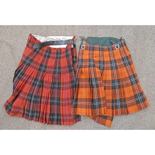 1468 - TWO RED RAMSAY TARTAN KILTS  -2-