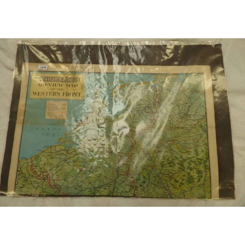 1479 - POSTER- DAILY MAIL AIR-VIEW MAP OF THE WESTERN FRONT