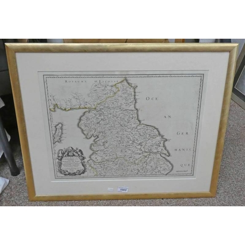 1480A - FRAMED MAP OF THE EASTERN HIGHLANDS & FRAMED MAP NORTHUMBERLAND, CUMBERLAND, DURHAM, ETC ORIGINALLY ... 