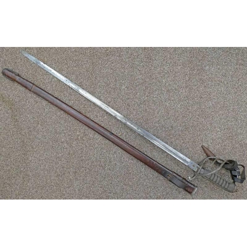 1484 - BRITISH PATTERN ROYAL ARTILLERY OFFICERS SWORD BY W ANDERSON & SONS MILITARY OUTFITTERS EDINBURGH, 8... 