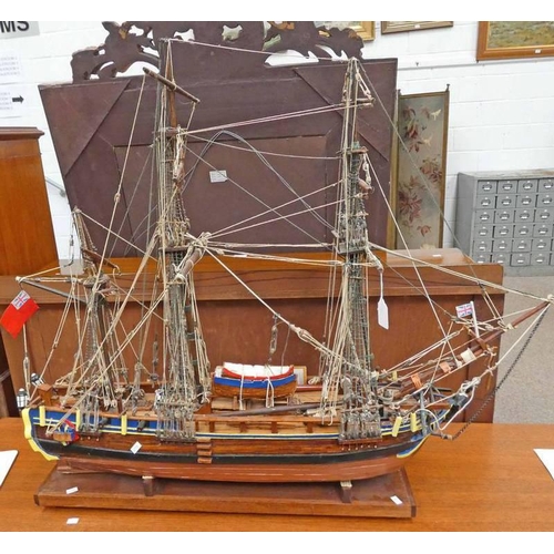 1497 - MODEL SHIP, BOUNTY, ON STAND, 87CM TALL