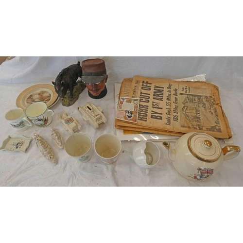 1509 - SELECTION OF WORLD WAR ONE RELATED PORCELAIN TO INCLUDE ROYAL DOULTON RD NO 666150 VICTORY AND PEACE... 