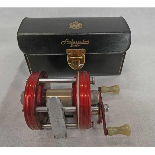 1539 - ABU AMBASSADEUR NO.5000 MULTIPLIER REEL WITH CASE