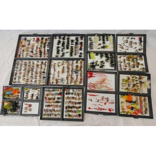 1573 - 9 PLASTIC FLY BOXES WITH CONTENTS OF VARIOUS FLIES