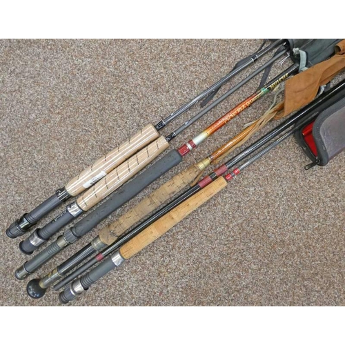 1583 - VARIOUS FLY RODS TO INCLUDE RON THOMPSON ENERGETCI FLY 8' #4/5, RON THOMPSON STEELHEAD PRO FLY 9' # ... 