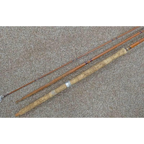 1593 - JS SHARPE LTD SCOTTIE IMPREGNATED 3 PIECE SPLICED CANE ROD, 13'#9, IN A J S SHARPE, ABERDEEN ROD BAG... 