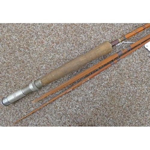 1599 - JS SHARPE ABERDEEN  3 PIECE WITH SPARE TIP SPLICED CANE ROD THE SCOTTIE IMPREGNATED