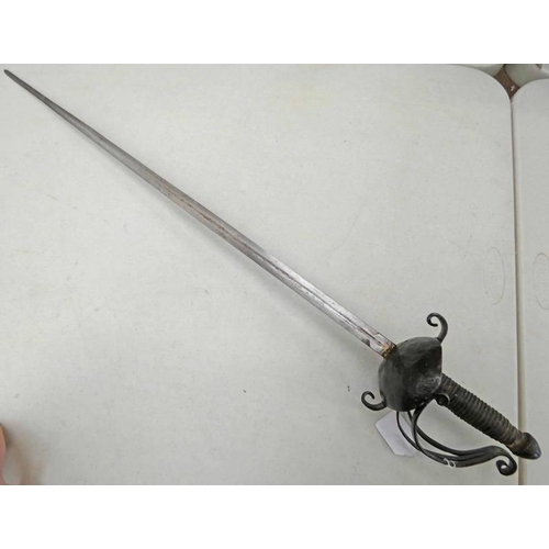 1629 - CUP HILTED RAPIER WITH 73.5CM LONG BLADE