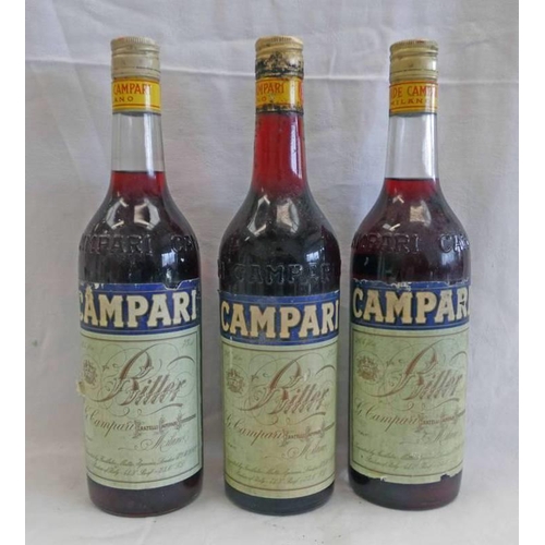 2017 - 3 BOTTLES CAMPARI BITTER 26.4 FL OZS, 41.3 PERCENT PROOF